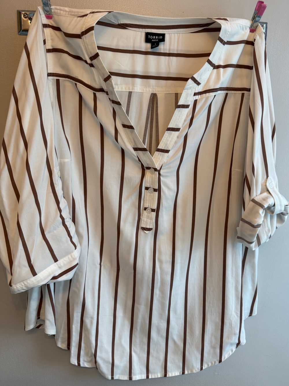 Torrid Harper Georgette 3/4 Sleeve Blouse - size 1